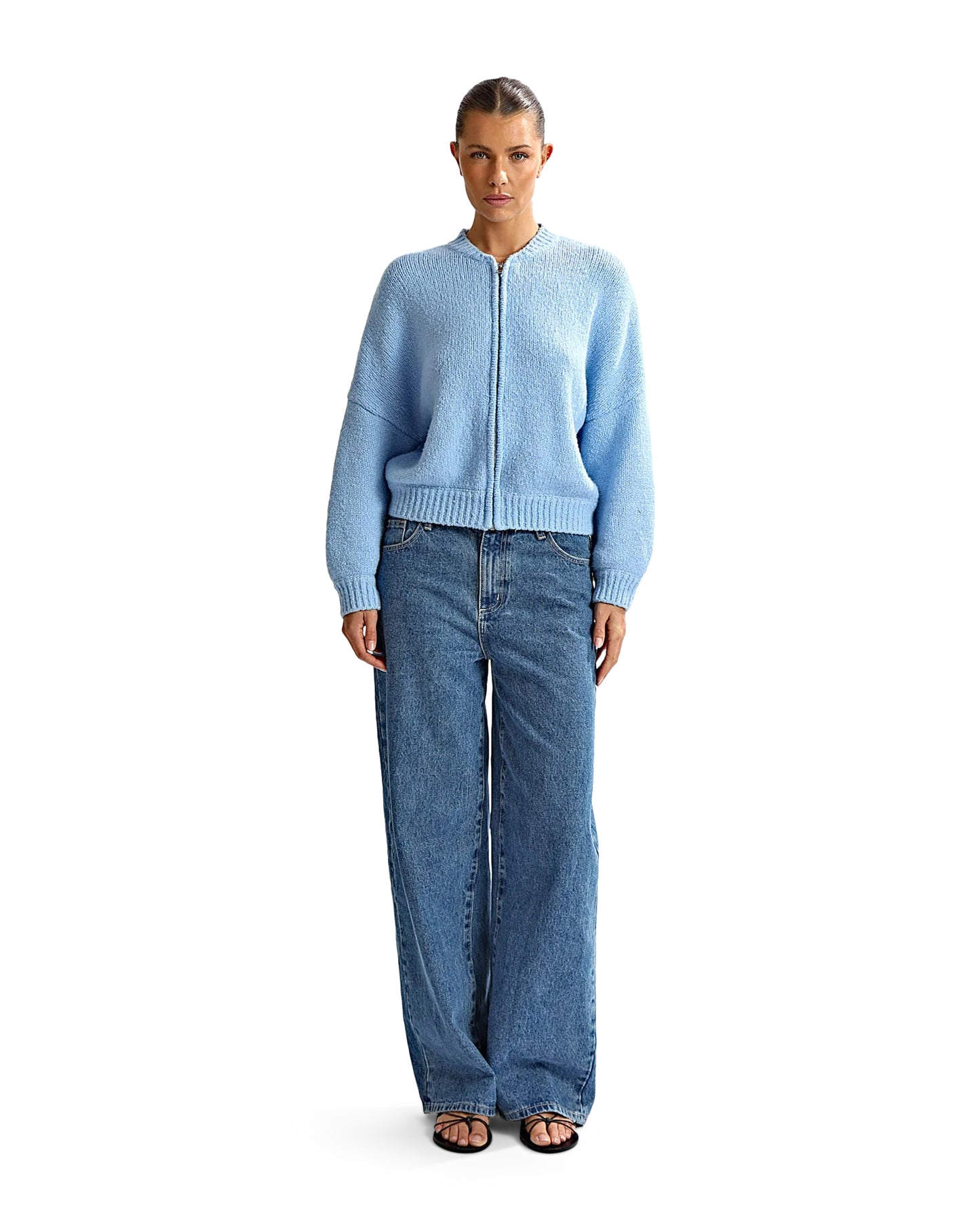 Elliot Knit Zip Jumper Blue