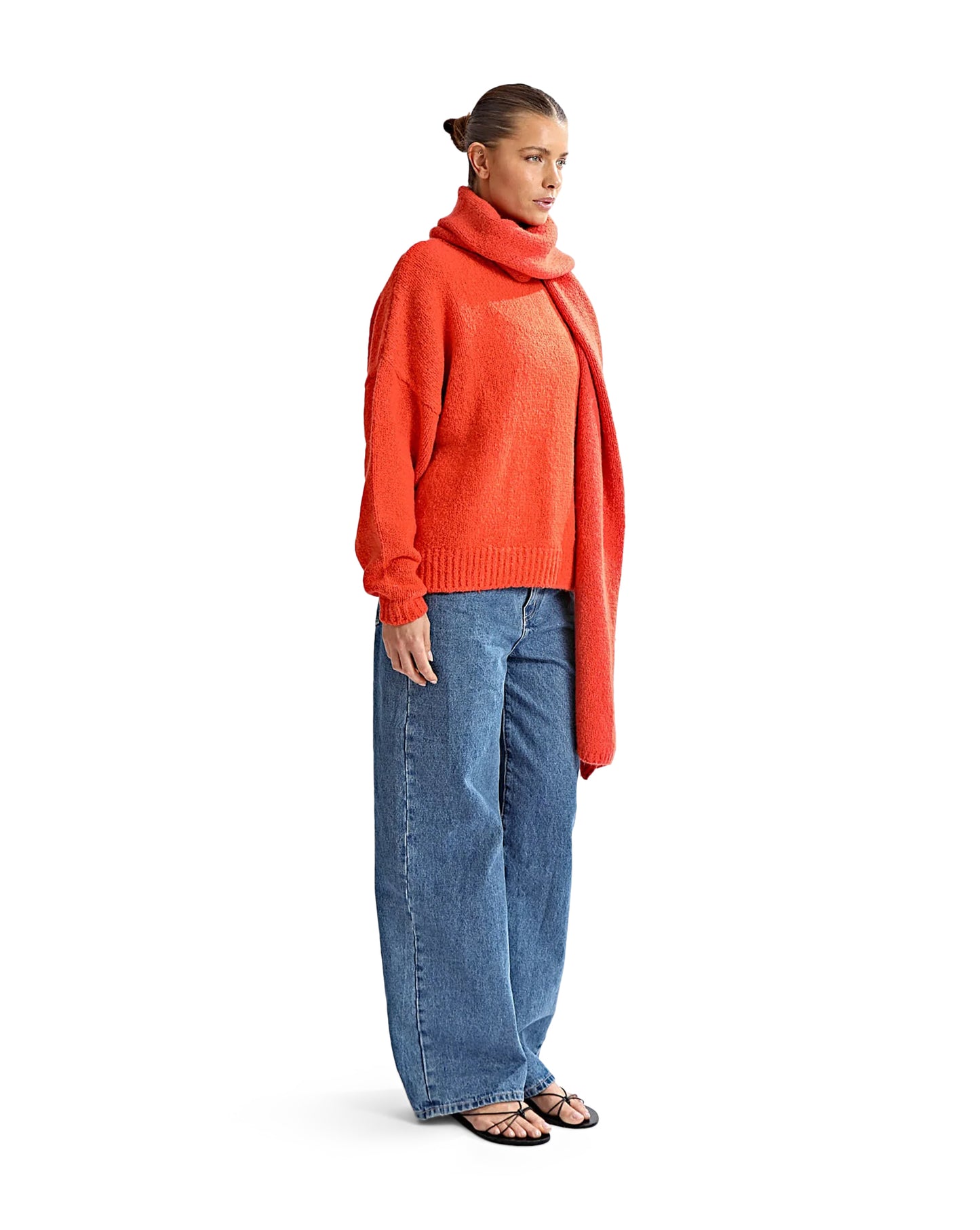 Elliot Knit Scarf Red Marl