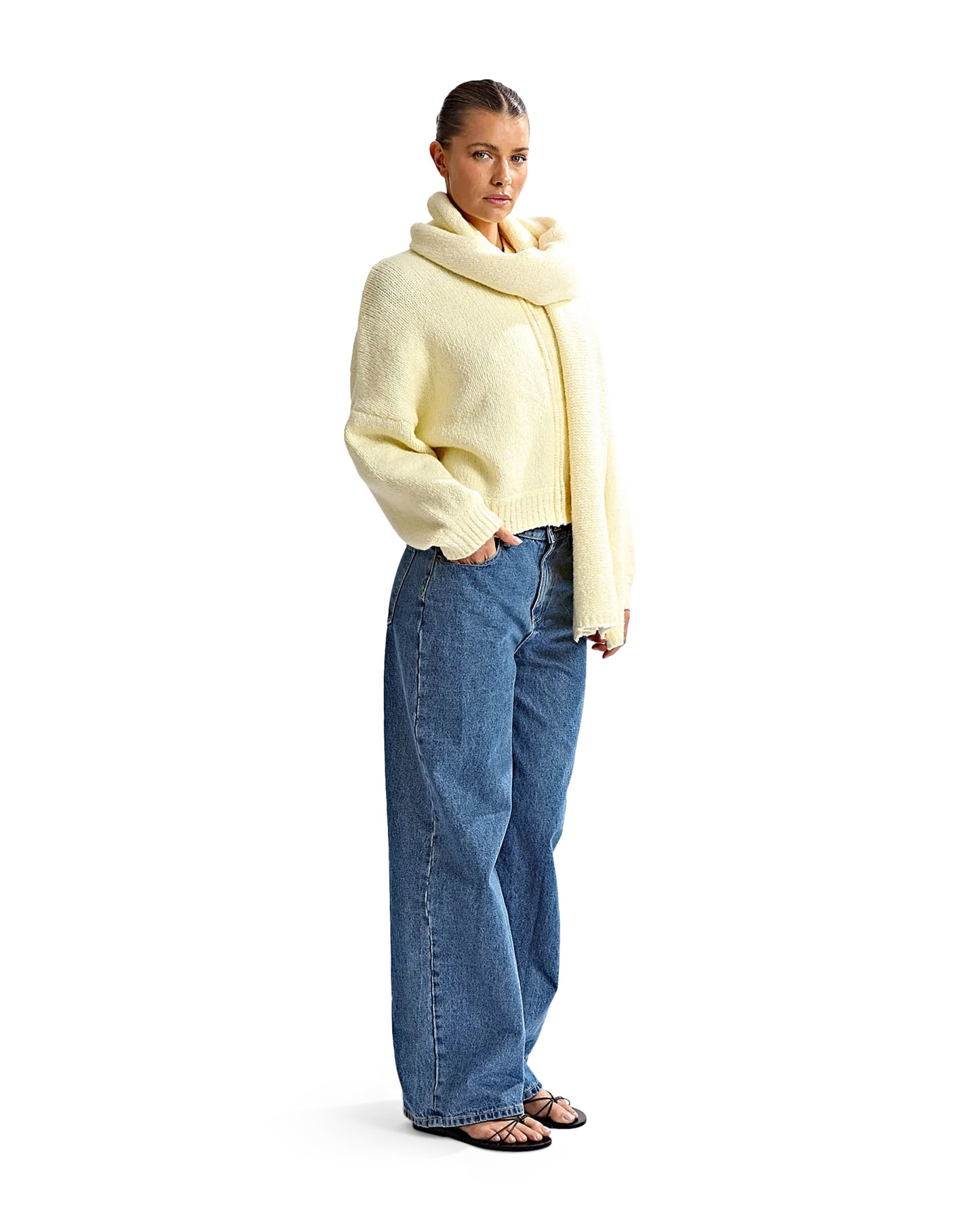 Elliot Knit Scarf Pale Yellow