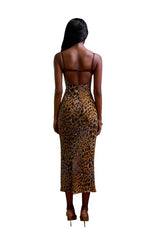 Beaded Giraffe Bias Lady Length Dress