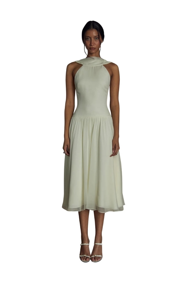 Double Cowl Lady Length Dress