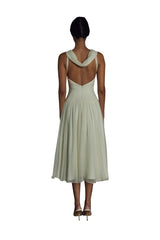 Double Cowl Lady Length Dress