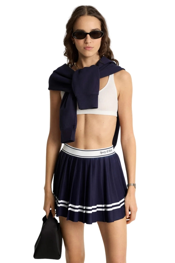 Italic Logo Pleated Skirt