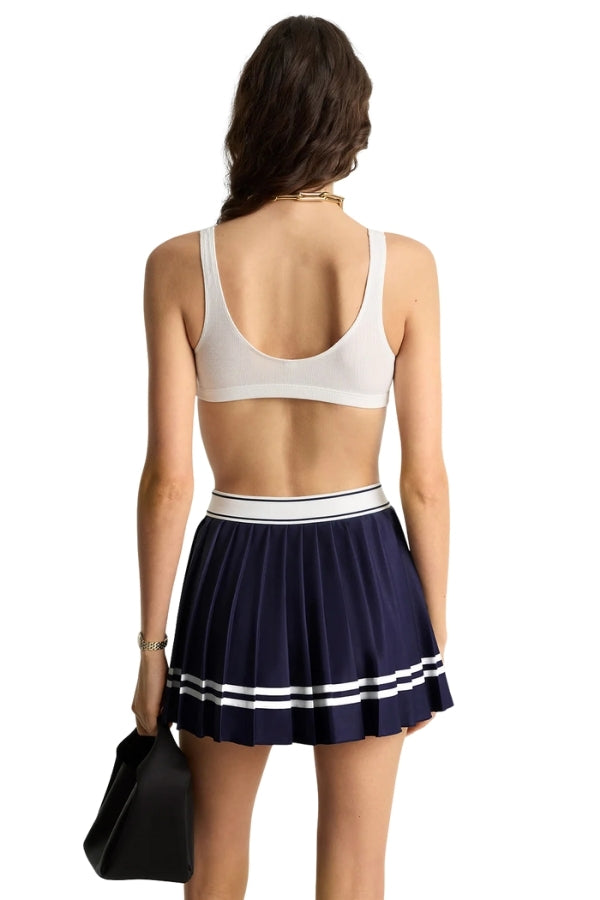 Italic Logo Pleated Skirt
