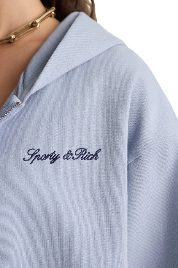 Logo Embroidered Zip Hoodie