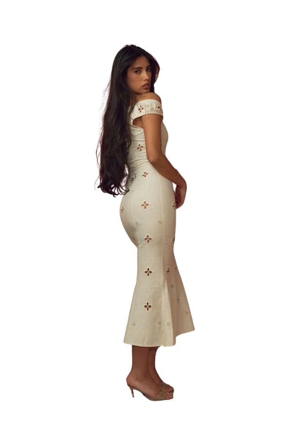 Maria Dress in Leite