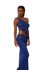 Ravello Knit Maxi Skirt in Royale