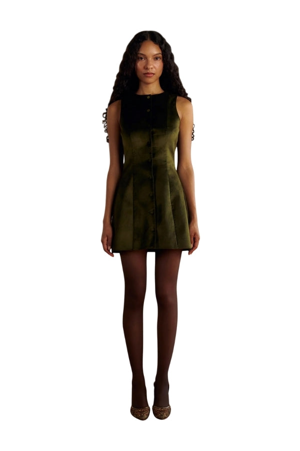 Verde Velveteen Dress