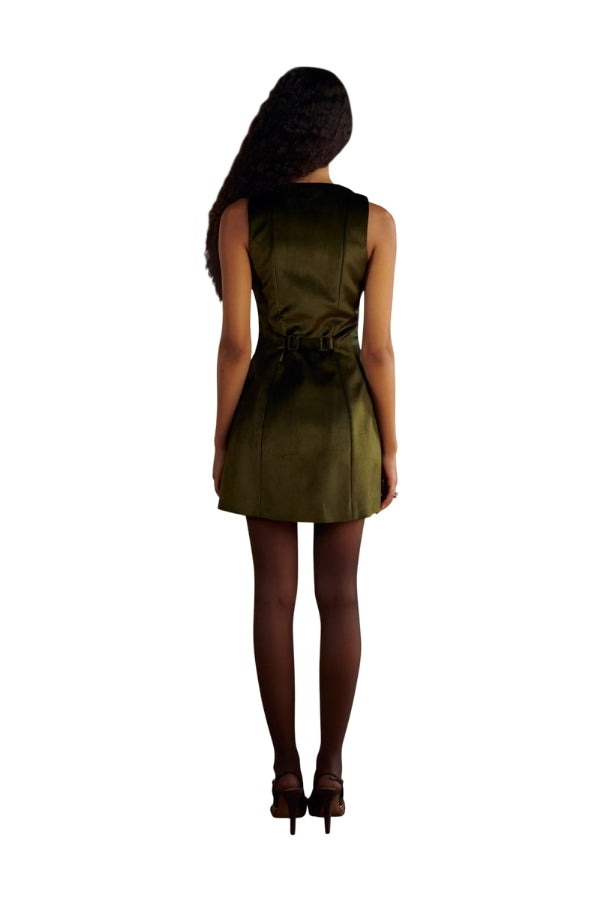 Verde Velveteen Dress