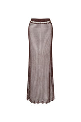 Zulu Crochet Maxi Skirt in Cacao