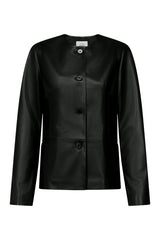 ADEA Collarless leather jacket — packshot