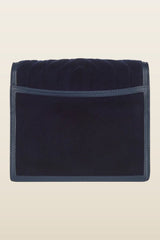Alexa In Navy Quilted Velvet — model back
