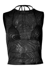 Amina Top - Black Burnout — packshot