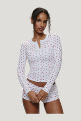 Amora Henley Shirt - Sunday Love — model front