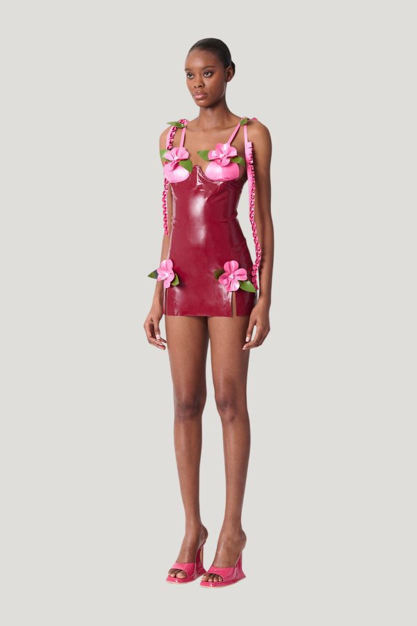 Annamaria Latex Dress — model side