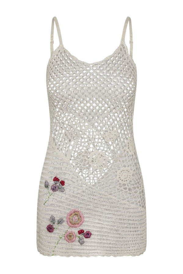Apollo Crochet Mini Dress - Tanlines — packshot