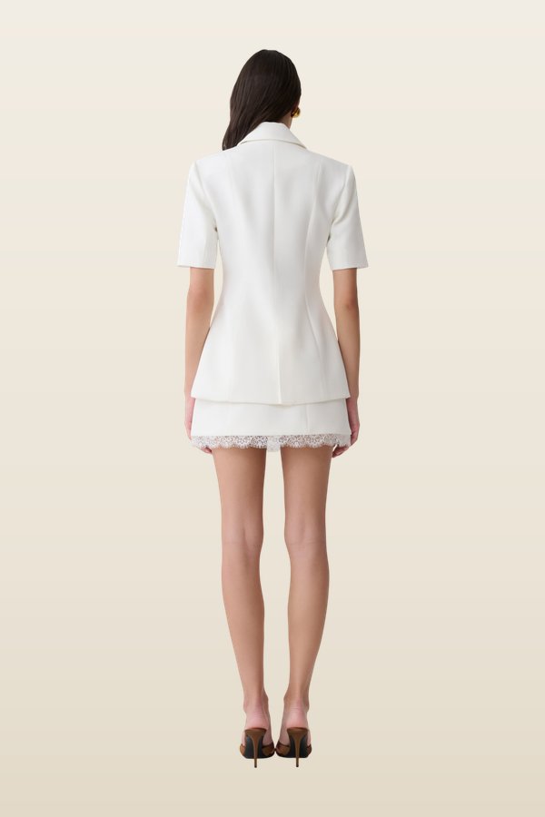 Ariella Button Up Short Sleeves Top — model back