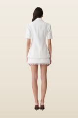 Ariella Button Up Short Sleeves Top — model back