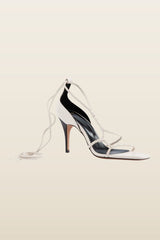 Atlas Sandal Off-White Woven Leather — model back