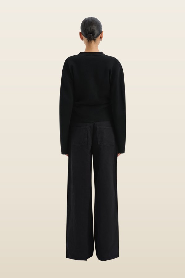 Ayana Gathered Cardigan — model back