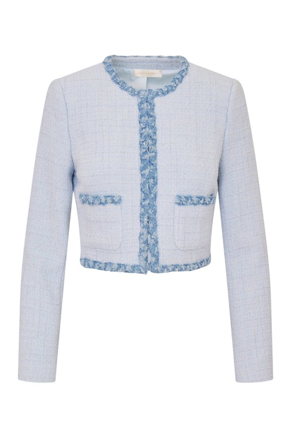 Azula Denim-Trimmed Tweed Jacket — packshot