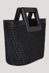 Baby Riviera In Black Raffia — model front