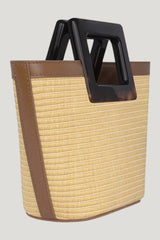 Baby Riviera In Raffia And Tortoiseshell — model front