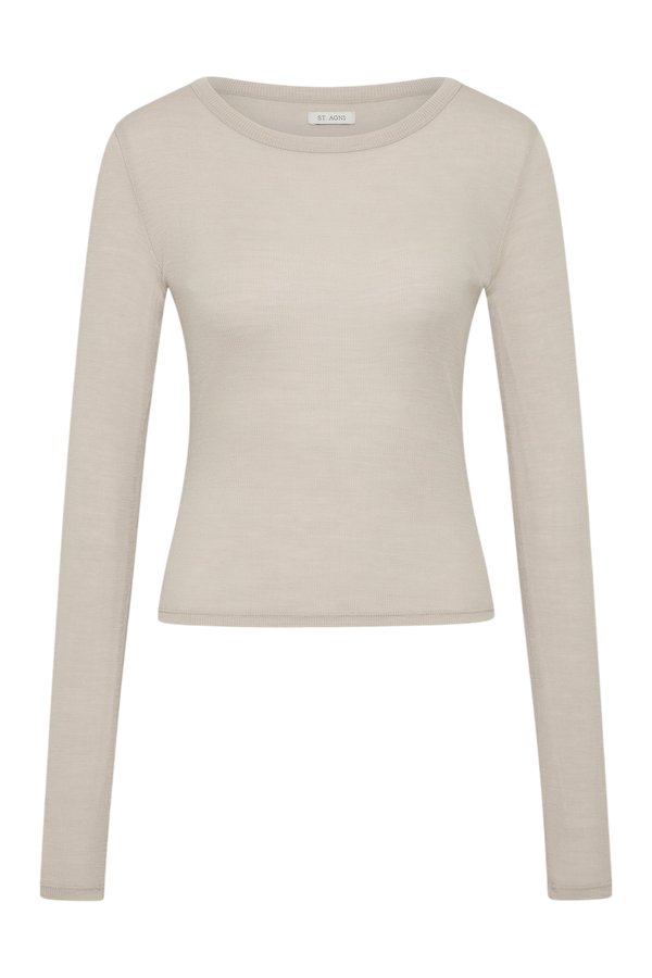 Baby Wool Long Sleeve Top - Soft Ash — packshot