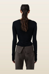 Baby Wool Wrap Top — model back