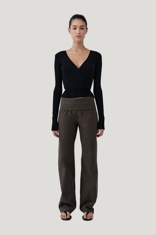 Baby Wool Wrap Top — model front