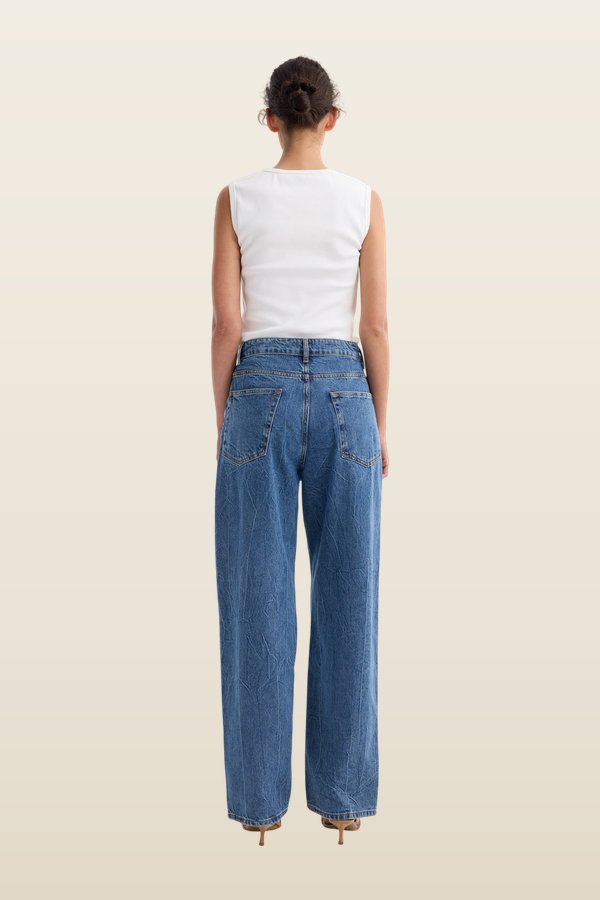 Signature baggy fit denim | mid denim — model back