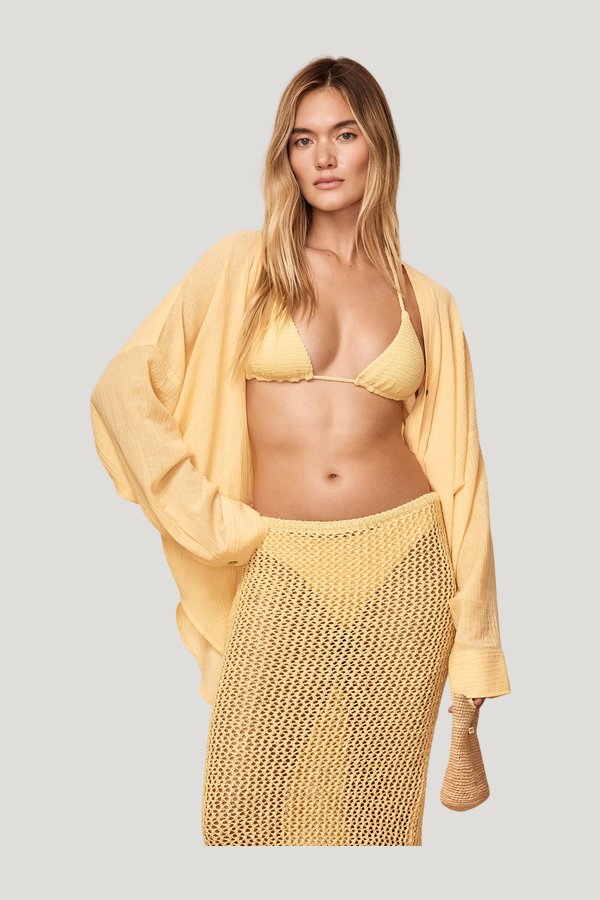 Barcelona Tunic - Honey Crinkle — model front