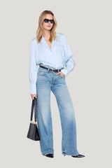 Bethany Shirt - Pale Blue — model side