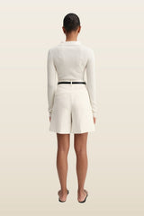 Blair Crepe Shorts, — model back