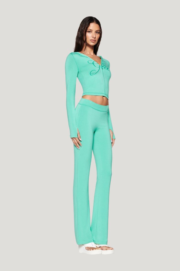 Blare Hoodie - Green : Turquoise : Teal — model side