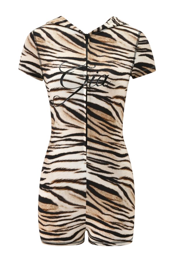 Blare Short Sleeve Romper - Light Tigress — packshot