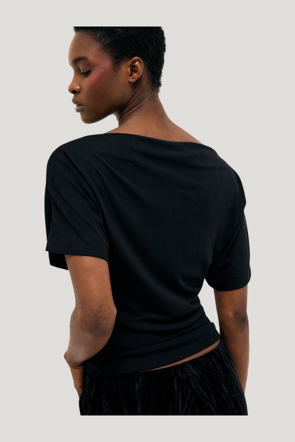 Boat Neck T-Shirt — model front