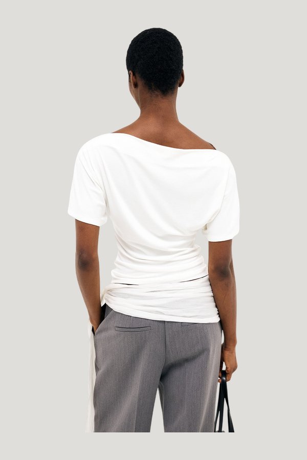 Boat Neck T-Shirt — model front