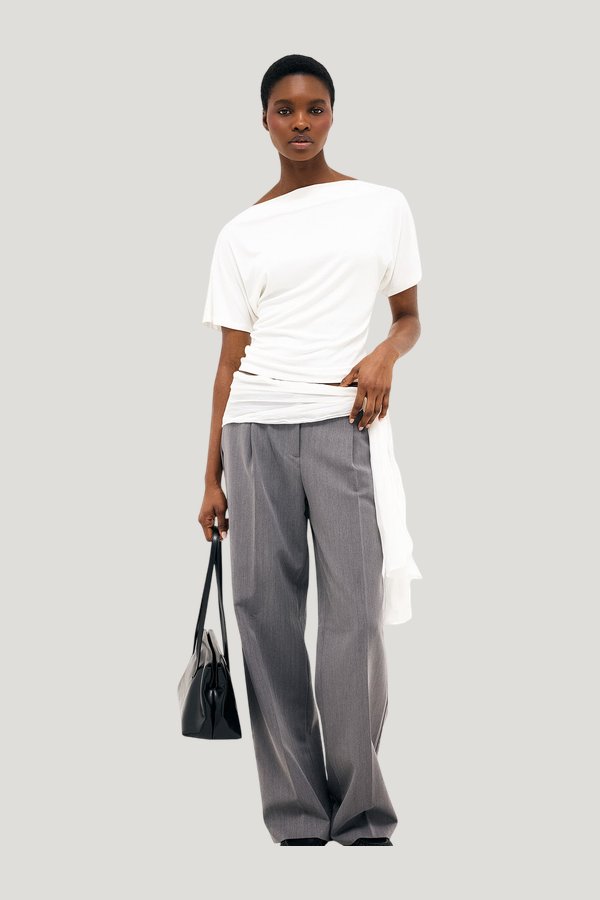 Boat Neck T-Shirt — model side