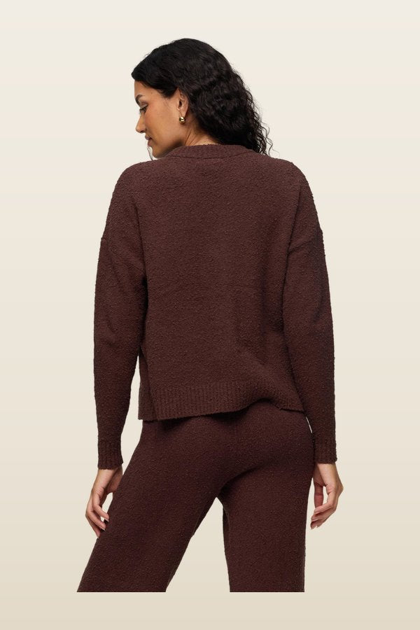 Boucle Crewneck Sweater — model back