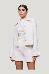 Bouclé Jacket — model side