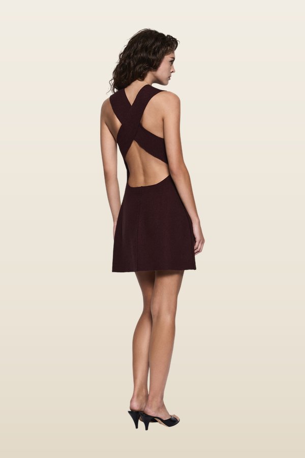 Boucle Mini Dress — model back