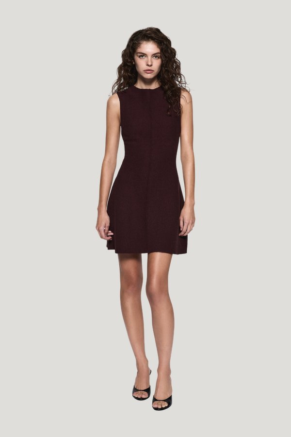 Boucle Mini Dress — model front