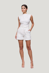 Bouclé Shorts — model front