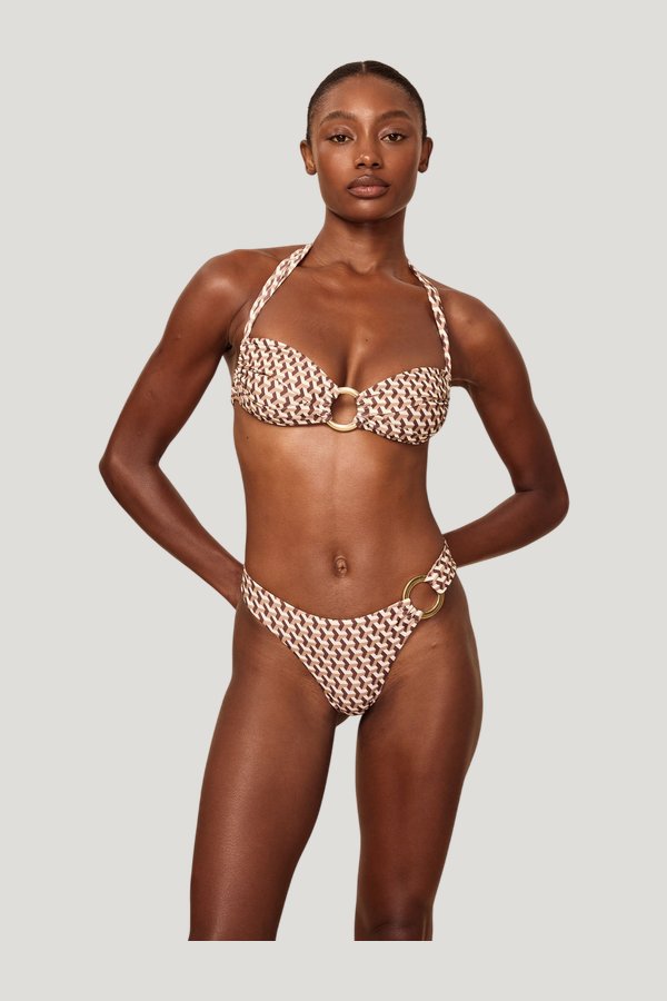 Bronte Top - Husk Geo — model front