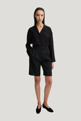 Bruna Tailored Shorts, — model front