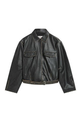 Brushed Leather Belted Jacket — packshot