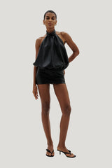 Bubble jumpsuit in Onyx — model side