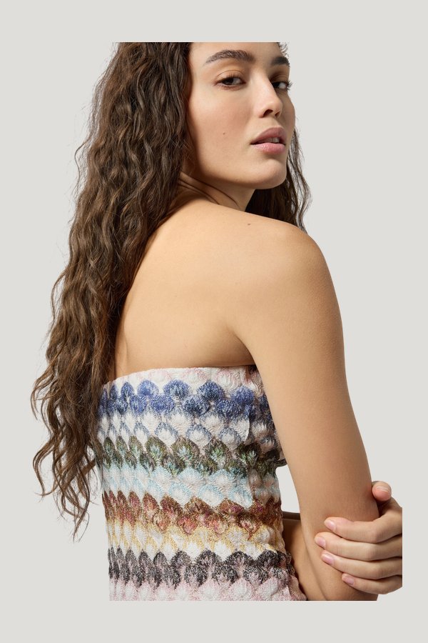 Bustier mini dress with lace motif — extra