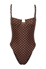 Bustier One Piece (Brown Cream Polka Dot) — packshot